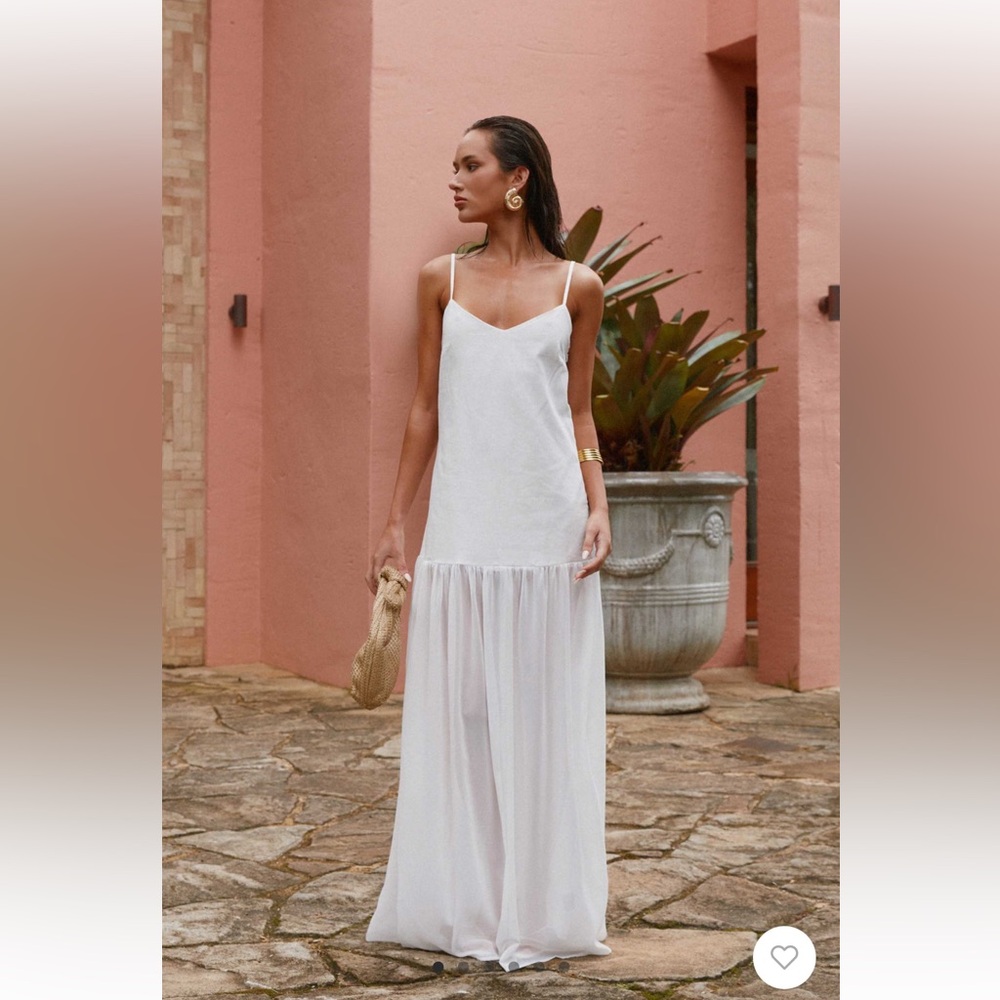NWT White/ivory linen maxi dress